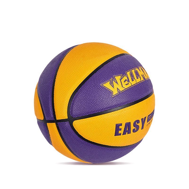 Anpassad logotyp färgblockerad fuktbsorberande pu läder mjuk basketboll för tonåring vuxen